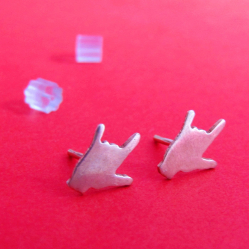 I Love You Sign Language Studs