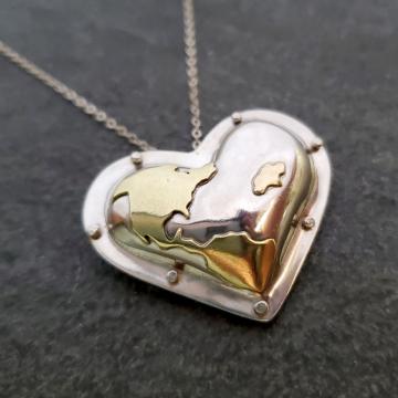 Puffed World Heart necklace